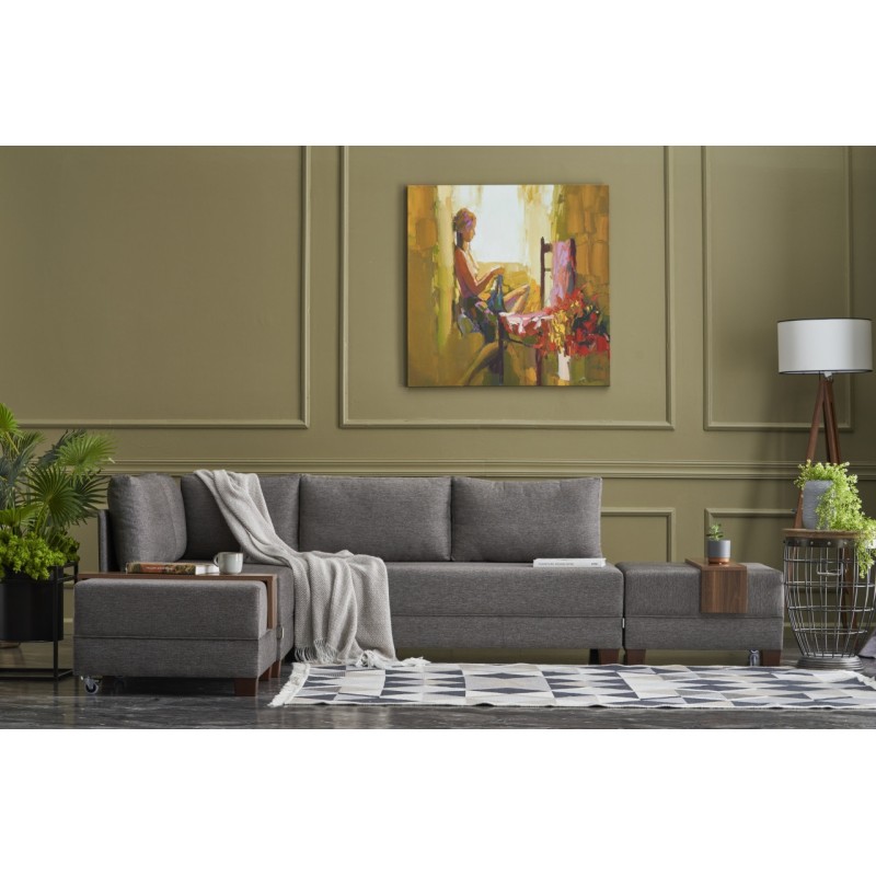 831_0-800x800 Γωνιακός καναπές κρεβάτι Fly Left καφέ 210x280x70cm ed831 - Image 1