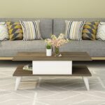 Τραπέζι σαλονιού Beta καρυδί άσπρο μελαμίνη 90x45x40εκ ed8336 - Image 4