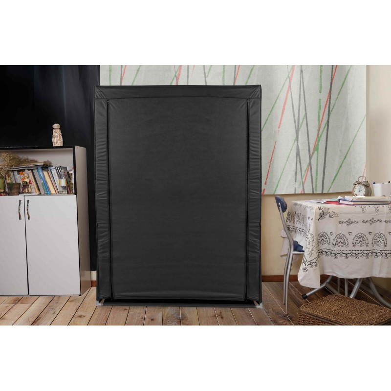 8344_0-800x800 Ντουλάπα Bez μαύρο ύφασμα μεταλλικό πλαίσιο 102x45x146εκ ed8344 - Image 1