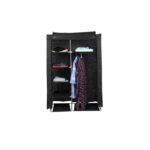 Ντουλάπα Bez μαύρο ύφασμα μεταλλικό πλαίσιο 102x45x146εκ ed8344 - Image 3