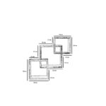 Ραφιέρα τοίχου ξύλινη καρυδί Ares 71x71cm ed8355 - Image 2