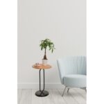 Βοηθητικό τραπέζι ξύλο oak μέταλλο μαύρο 40x60cm ed8356