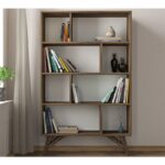 Βιβλιοθήκη Flamingo καρυδί μελαμίνη 90x25x143 6εκ ed835