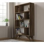 Βιβλιοθήκη Flamingo καρυδί μελαμίνη 90x25x143 6εκ ed835 - Image 4