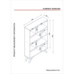 Βιβλιοθήκη Flamingo καρυδί μελαμίνη 90x25x143 6εκ ed835 - Image 2