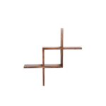 Ραφιέρα τοίχου ξύλινη καρυδί Ares 60x60cm ed8360 - Image 3