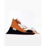 Πουφ κρεβάτι Pyramid Large Double αδιάβροχο ύφασμα πορτοκαλί 145x35cm ed8366 - Image 4