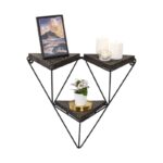 Ραφιέρα Fresia σκούρο καρυδί μαύρο ξύλο μεταλλικό πλαίσιο 57x15x45εκ ed8385 - Image 5