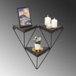 Ραφιέρα Fresia σκούρο καρυδί μαύρο ξύλο μεταλλικό πλαίσιο 57x15x45εκ ed8385 - Image 4