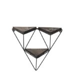 Ραφιέρα Fresia σκούρο καρυδί μαύρο ξύλο μεταλλικό πλαίσιο 57x15x45εκ ed8385 - Image 3