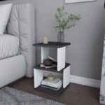 Κομοδίνο Carter ανθρακί άσπρη μελαμίνη 29 6x29 6x49 4cm ed8397 - Image 5