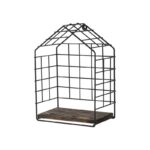 Ραφιέρα Ranunculus μαύρο σκούρο καρυδί ξύλο μεταλλικό πλαίσιο 27x15x37εκ ed8409 - Image 3