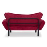 Διθέσιος Καναπές Κρεβάτι μέταλλο ύφασμα Maroon 65x140x70 cm Chatto ed840 - Image 5