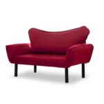 Διθέσιος Καναπές Κρεβάτι μέταλλο ύφασμα Maroon 65x140x70 cm Chatto ed840 - Image 3