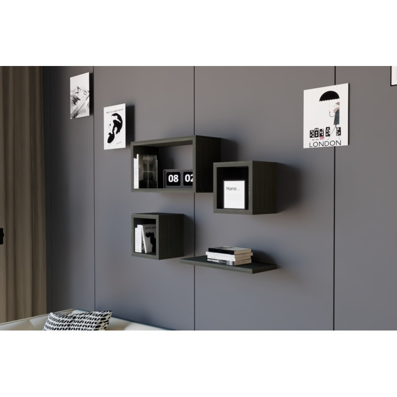 8416_0-800x800 Ράφι τοίχου Babi ανθρακί μελαμίνη 24x15x44cm ed8416 - Image 1