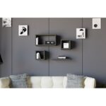 Ράφι τοίχου Babi ανθρακί μελαμίνη 24x15x44cm ed8416 - Image 3