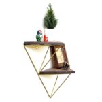 Ραφιέρα Terra καρυδί χρυσό ξύλο μεταλλικό πλαίσιο 30x13x33εκ ed8420