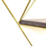 Ραφιέρα Terra καρυδί χρυσό ξύλο μεταλλικό πλαίσιο 30x13x33εκ ed8420 - Image 5