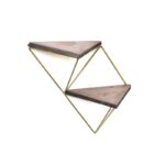 Ραφιέρα Terra καρυδί χρυσό ξύλο μεταλλικό πλαίσιο 30x13x33εκ ed8420 - Image 4