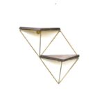 Ραφιέρα Terra καρυδί χρυσό ξύλο μεταλλικό πλαίσιο 30x13x33εκ ed8420 - Image 3