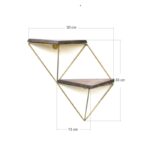 Ραφιέρα Terra καρυδί χρυσό ξύλο μεταλλικό πλαίσιο 30x13x33εκ ed8420 - Image 2