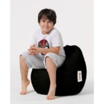 Πουφ Premium Kids μαύρο αδιάβροχο ύφασμα 60x25cm ed8421 - Image 4