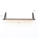 Ραφιέρα Lam καρυδί ξύλο μεταλλικό πλαίσιο 60x15x16εκ ed8422 - Image 2