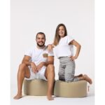 Πουφ Round mink ύφασμα 55x30cm ed8424 - Image 3