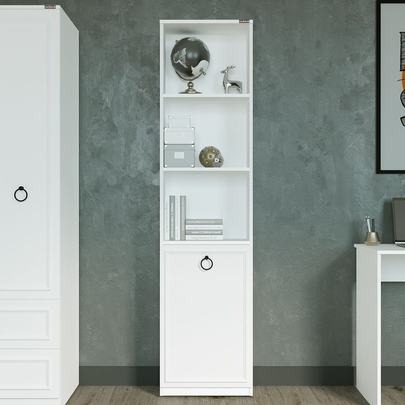 8443_0-800x800 Βιβλιοθήκη Nic άσπρο μελαμίνη 45x24x185εκ ed8443 - Image 1