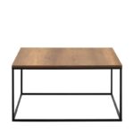 Τραπέζι σαλονιού Grid καρυδί μελαμίνη μεταλλικό πλαίσιο 80x80x42εκ ed8446 - Image 2