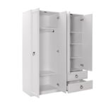 Ντουλάπα ρούχων Sesami 140x52x185cm άσπρη μελαμίνη ed8463 - Image 5