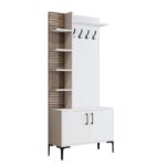 Έπιπλο εισόδου Viyana άσπρο μελαμίνη μεταλλικά πόδια 90x35x200εκ ed846 - Image 3