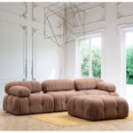 Σκαμπό Bubble Pouffe Bouclette καφέ 95x65x45εκ ed8522 - Image 3