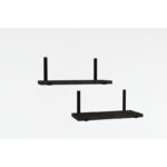 Ραφιέρα τοίχου Lama ανθρακί μελαμίνη 40x15cm ed8560 - Image 2