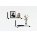 Ραφιέρα τοίχου Lama άσπρη μελαμίνη 40x15cm ed8561 - Image 3