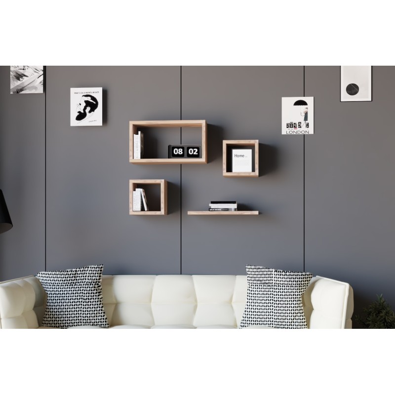 8566_0-800x800 Ράφι τοίχου Babi Sapphire Oak μελαμίνη 24x15x44cm ed8566 - Image 1