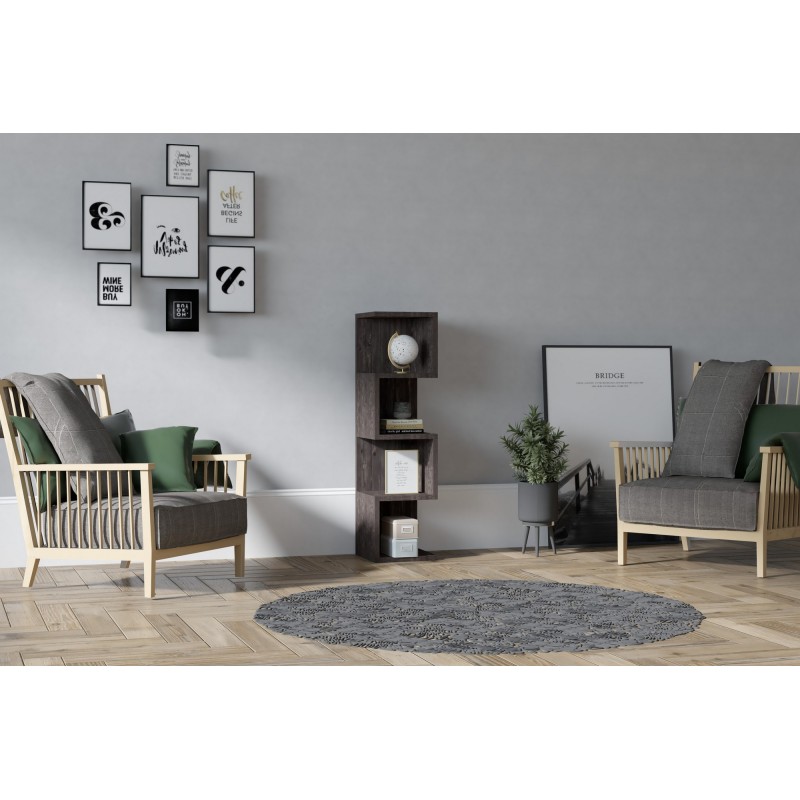 8575_0-800x800 Βιβλιοθήκη Alin καρυδί μελαμίνη 25x27x95εκ ed8575 - Image 1