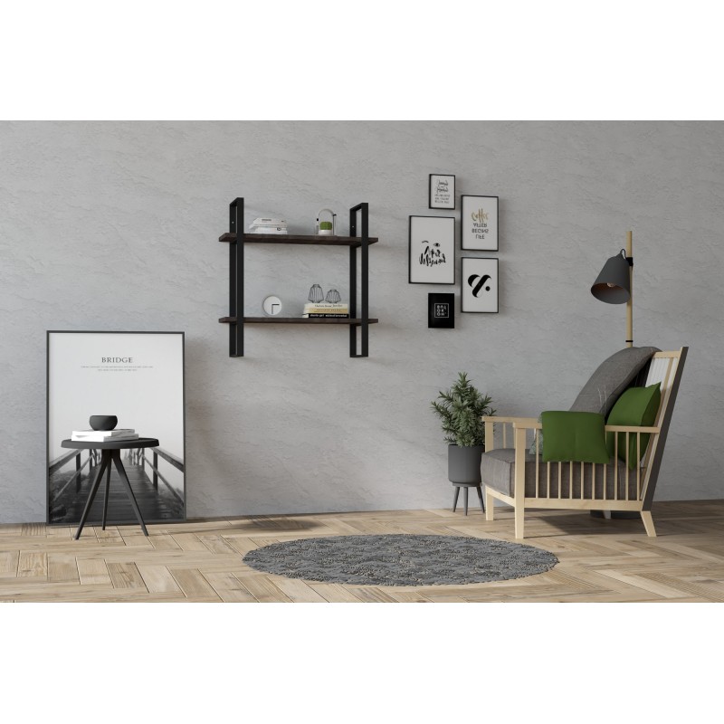 8576_0-800x800 Ράφι τοίχου Buba ανθρακί μελαμίνη 70x22cm ed8576 - Image 1