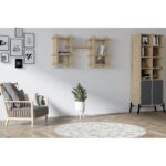 Ραφιέρα Tefo Sapphire δρυς μελαμίνη 117x20x60εκ ed8581