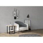 Βοηθητικό τραπέζι Boyce Oak μαύρο χρώμα 45x47cm ed8584