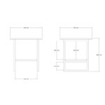 Βοηθητικό τραπέζι Boyce Oak μαύρο χρώμα 45x47cm ed8584 - Image 2