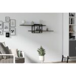 Ράφι τοίχου Mone ανθρακί μαύρη μελαμίνη 120x18x30cm ed8588