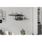 Ράφι τοίχου Mone ανθρακί μαύρη μελαμίνη 120x18x30cm ed8588 - Image 3