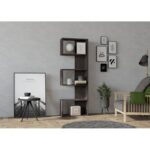 Βιβλιοθήκη Nebu ανθρακί μελαμίνη 51 8x150cm ed8592