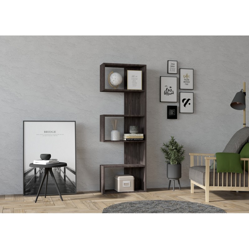 8592_0-800x800 Βιβλιοθήκη Nebu ανθρακί μελαμίνη 51 8x150cm ed8592 - Image 1