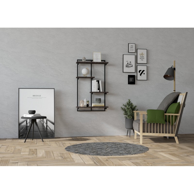 8593_0-800x800 Ράφι τοίχου Dodo ανθρακί μελαμίνη 54x15x90cm ed8593 - Image 1