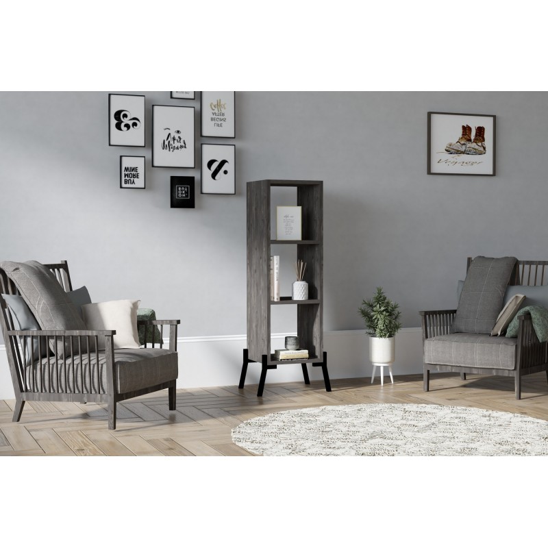 8603_0-800x800 Βιβλιοθήκη Gordes ανθρακί μελαμίνη 30x30x101εκ ed8603 - Image 1