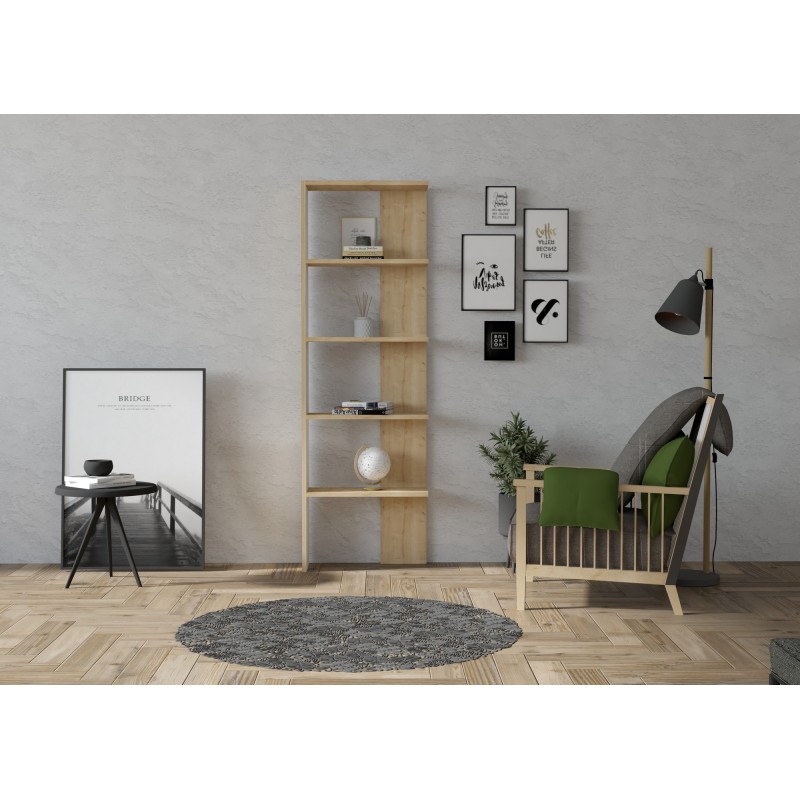 8607_0-800x800 Βιβλιοθήκη Eze δρυς μελαμίνη 51x21x160εκ ed8607 - Image 1