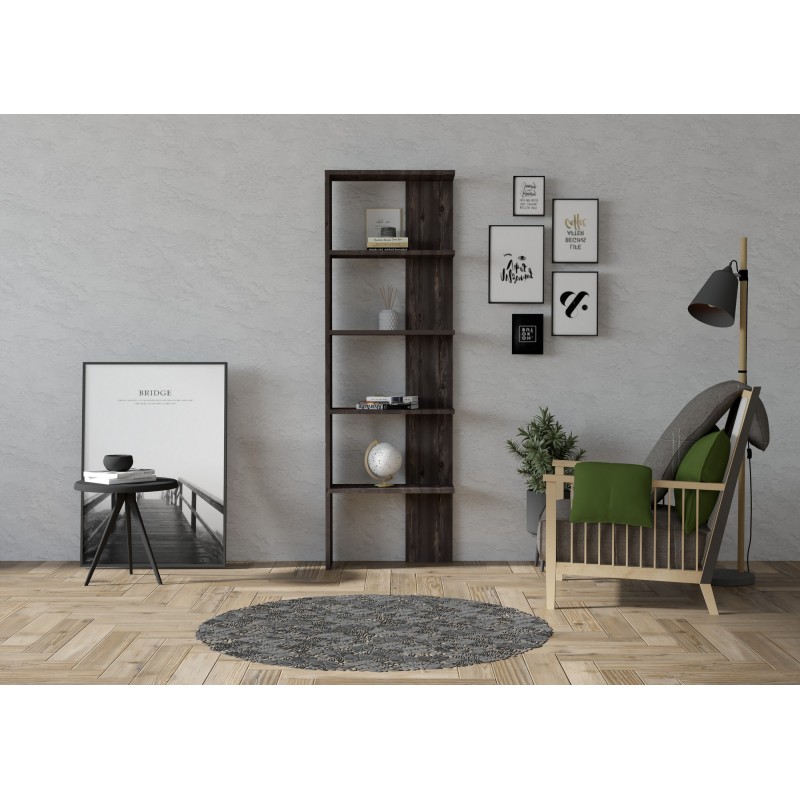 8608_0-800x800 Βιβλιοθήκη Eze καρυδί μελαμίνη 51x21x160εκ ed8608 - Image 1