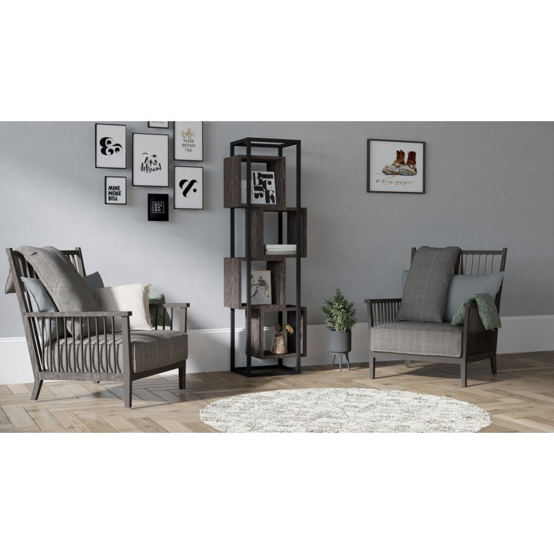 8634_0-800x800 Βιβλιοθήκη Rabant ανθρακί μελαμίνη 44x29x140εκ ed8634 - Image 1